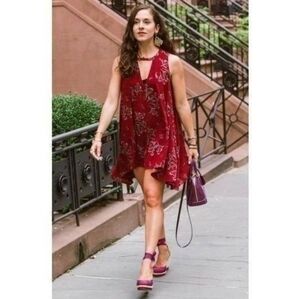Free People Floral Tunic Tank/dress, Size M, rust Color